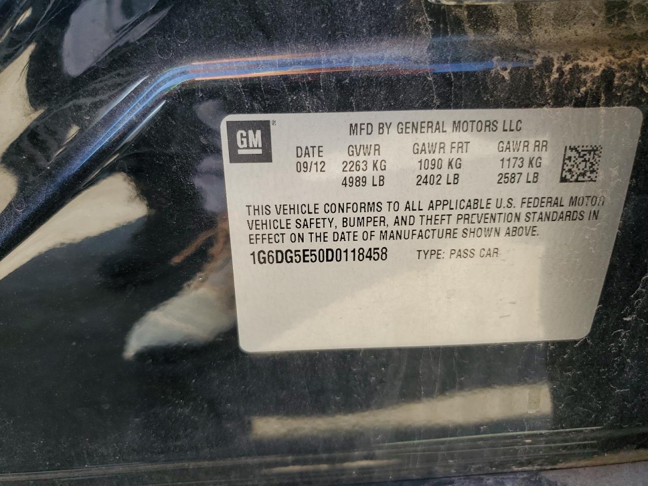 1G6DG5E50D0118458 2013 Cadillac Cts Luxury Collection