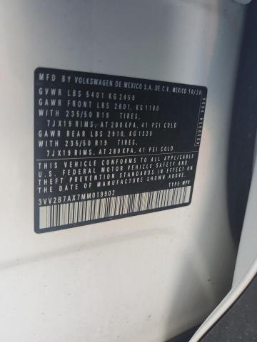 2021 Volkswagen Tiguan Se VIN: 3VV2B7AX7MM019902 Lot: 58143884