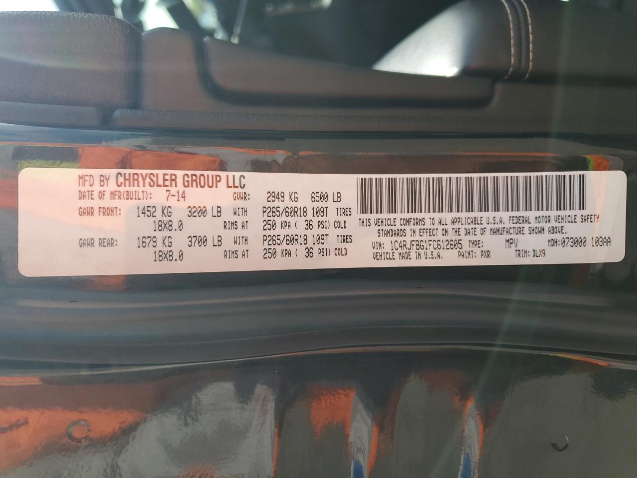 1C4RJFBG1FC612605 2015 Jeep Grand Cherokee Limited