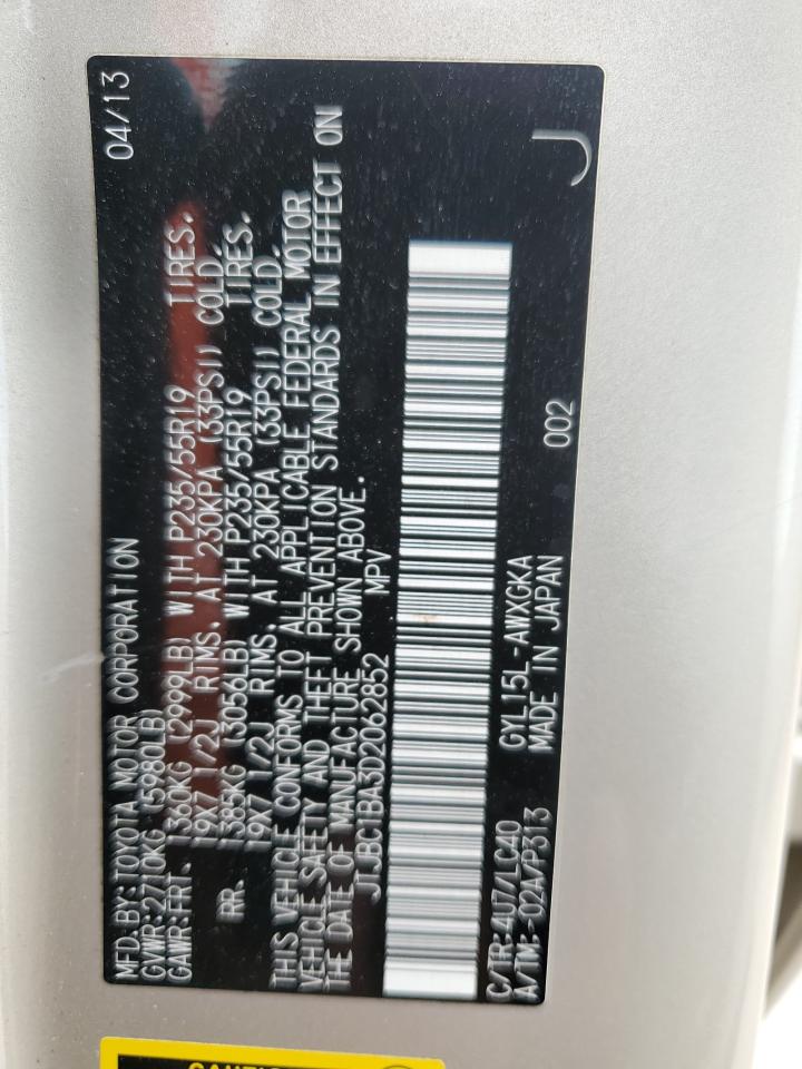 JTJBC1BA3D2062852 2013 Lexus Rx 450