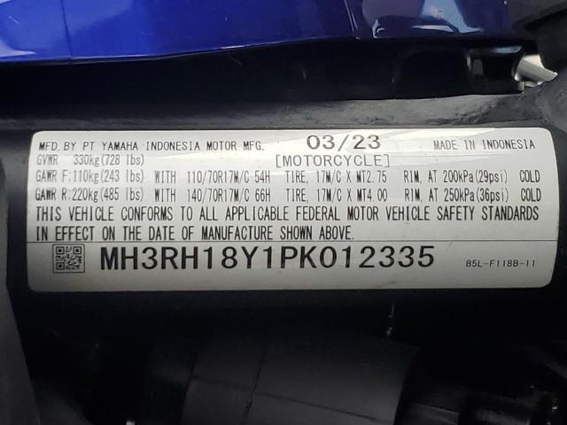 2023 YAMAHA YZFR3 A - MH3RH18Y1PK012335