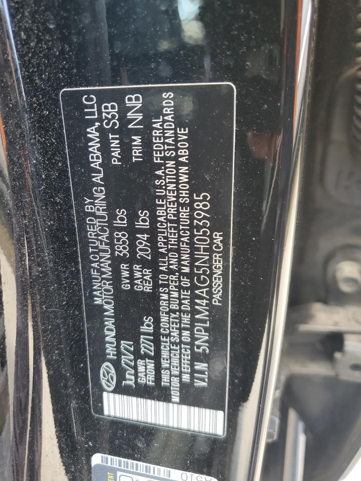 5NPLM4AG5NH053985 2022 Hyundai Elantra Sel