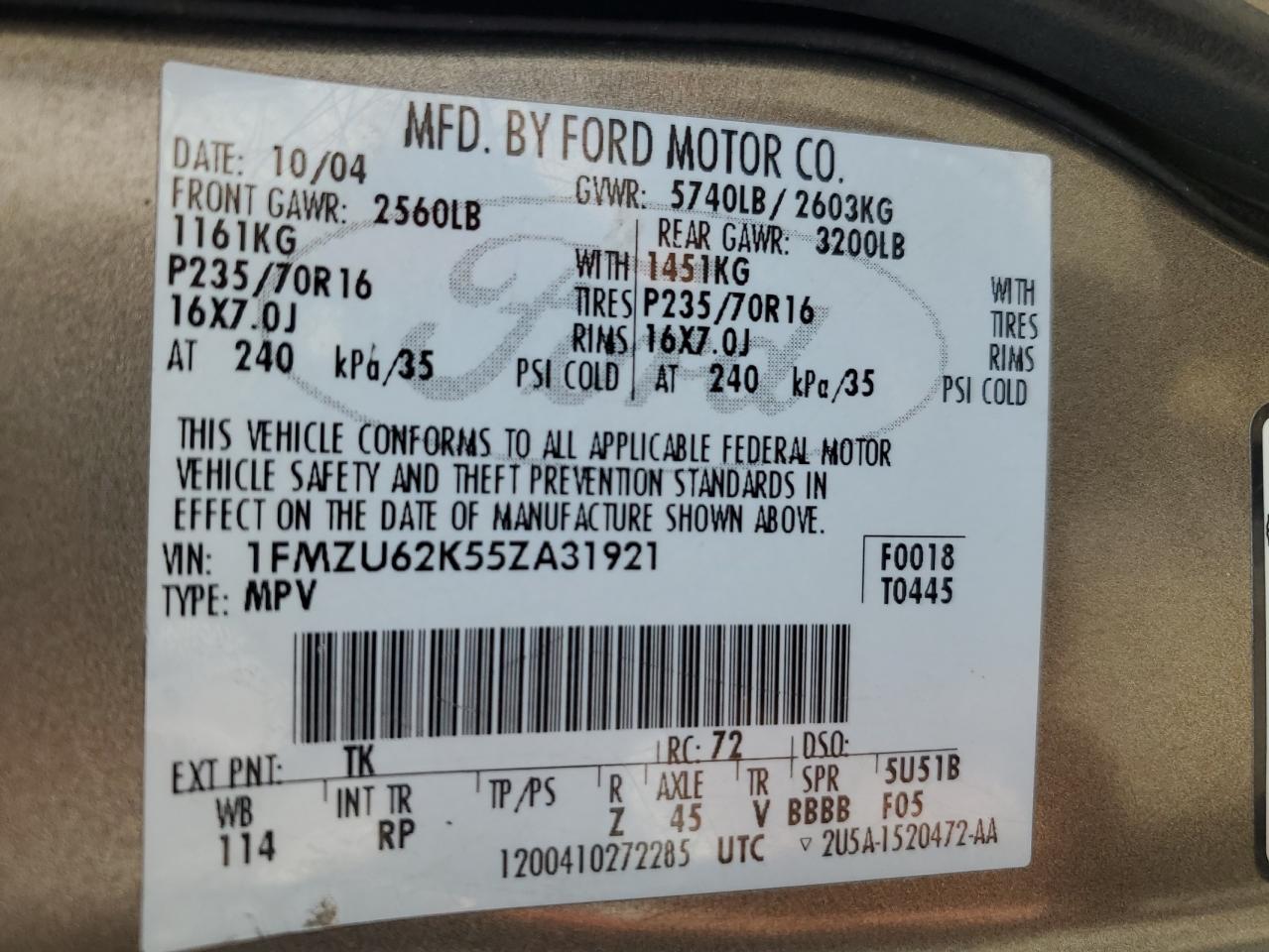 1FMZU62K55ZA31921 2005 Ford Explorer Xls