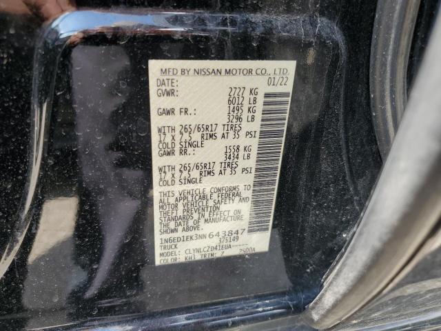1N6ED1EK3NN643847 2022 Nissan Frontier S