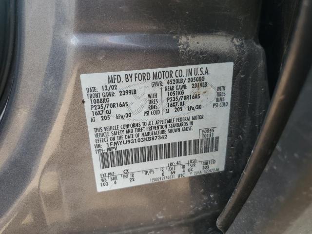 2003 Ford Escape Xlt VIN: 1FMYU93103KB87342 Lot: 58900754