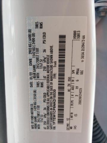 2022 Ford F150 Supercrew VIN: 1FTEW1CP8NKD18530 Lot: 59287394