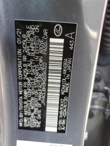 2021 Lexus Ux 200 VIN: JTHX3JBH3M2036322 Lot: 61091434