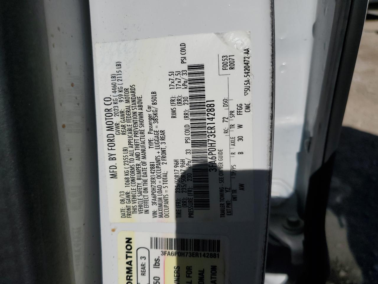 3FA6P0H73ER142881 2014 Ford Fusion Se