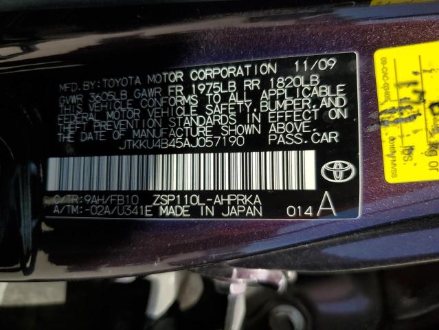 2010 Toyota Scion Xd VIN: JTKKU4B45AJ057190 Lot: 58554414