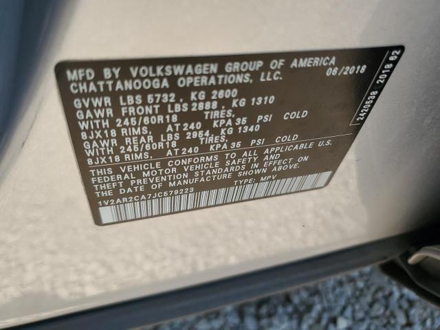 2018 Volkswagen Atlas S VIN: 1V2AR2CA7JC579223 Lot: 58347414