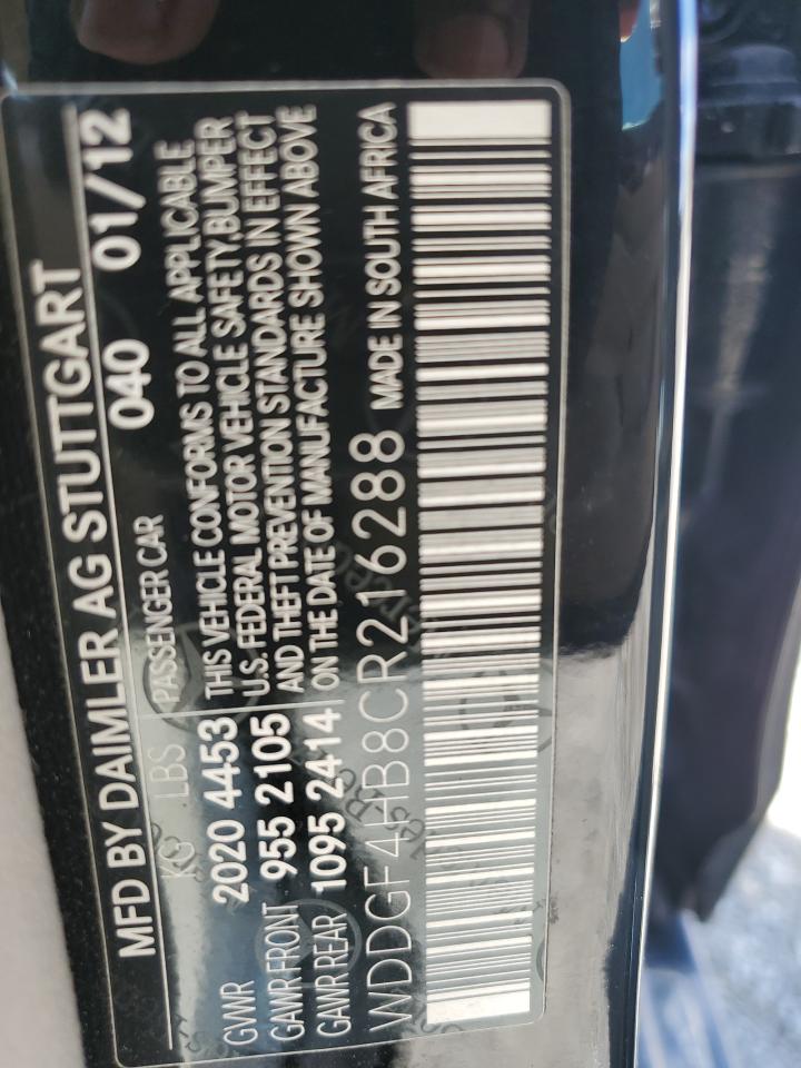 WDDGF4HB8CR216288 2012 Mercedes-Benz C 250