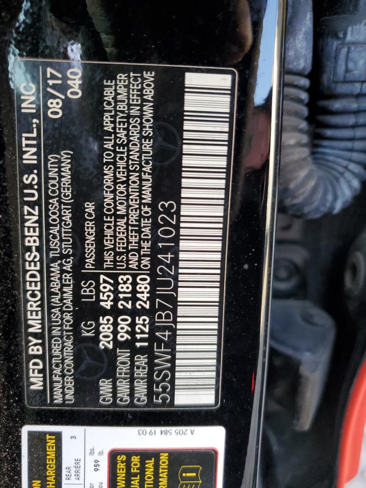 55SWF4JB7JU241023 2018 Mercedes-Benz C 300