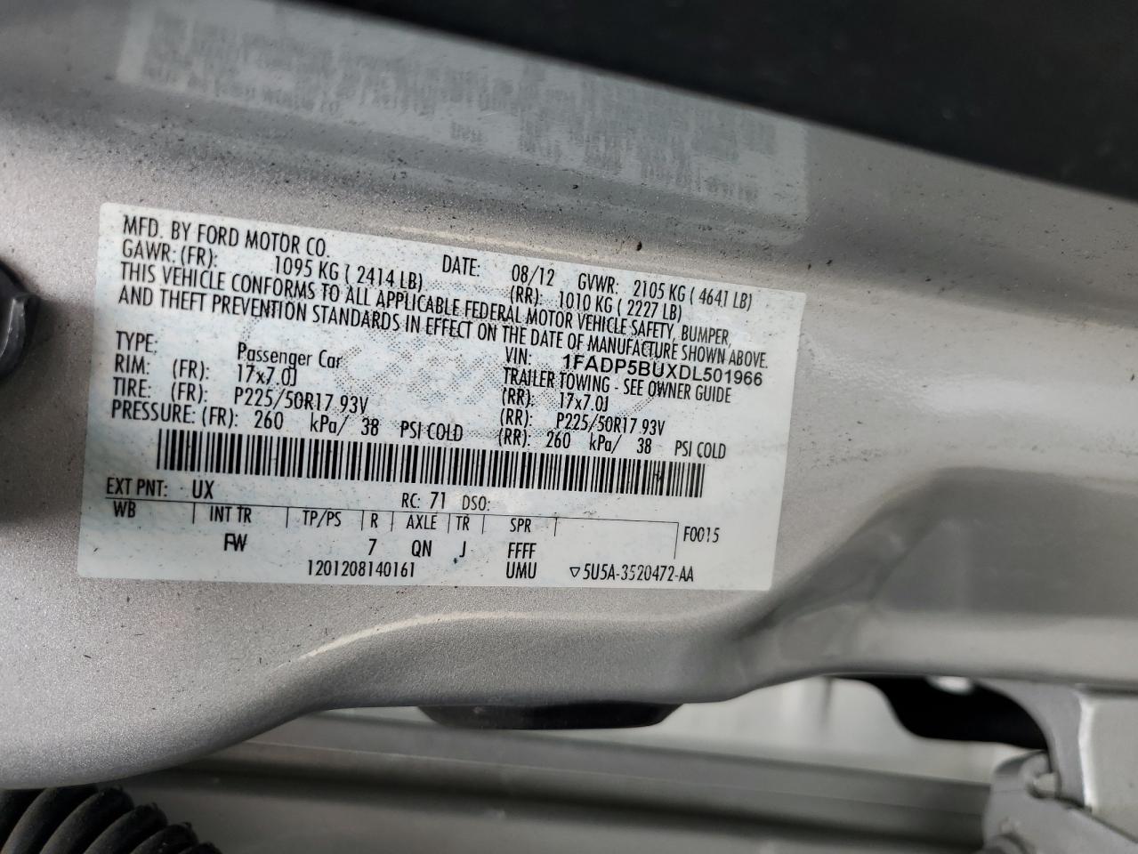 1FADP5BUXDL501966 2013 Ford C-Max Sel