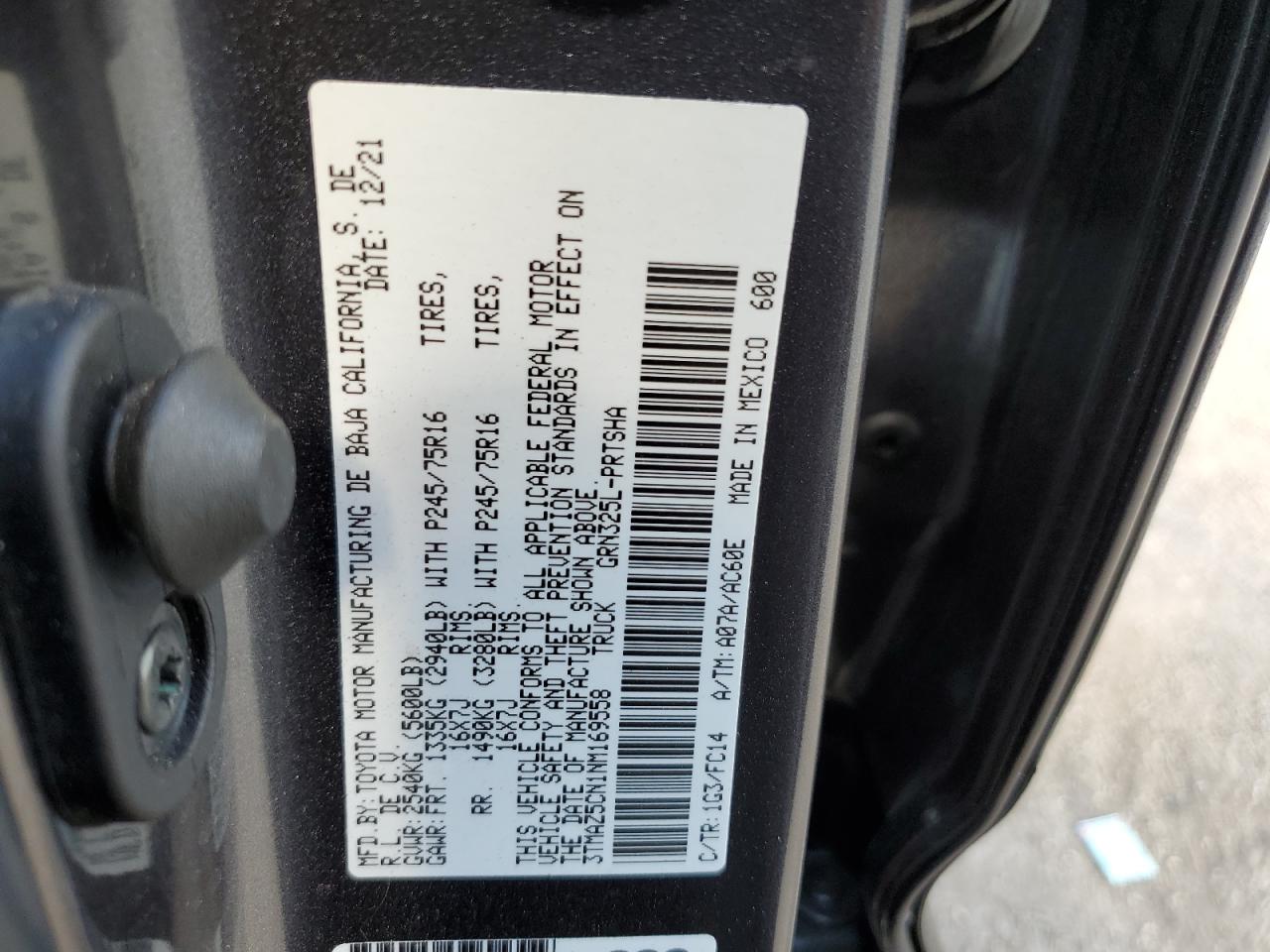 3TMAZ5CN1NM169558 TOYOTA TACOMA 2022