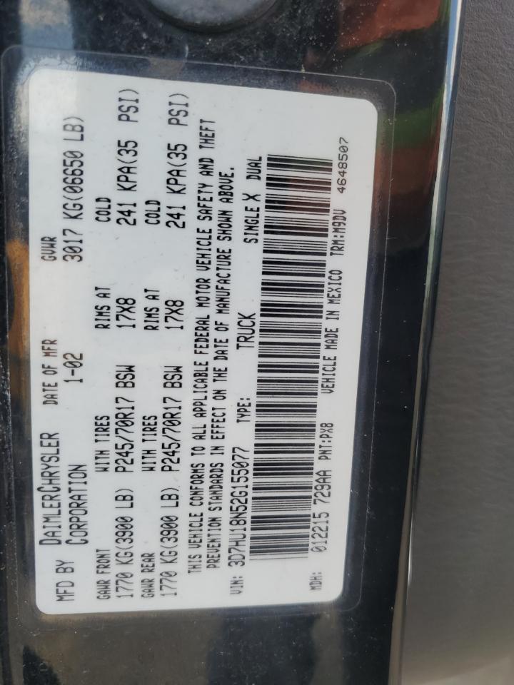 3D7HU18N52G155077 2002 Dodge Ram 1500