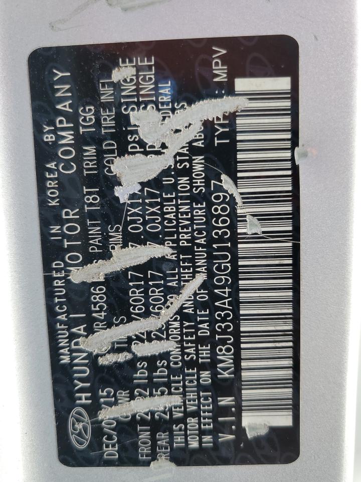 KM8J33A49GU136897 2016 Hyundai Tucson Limited