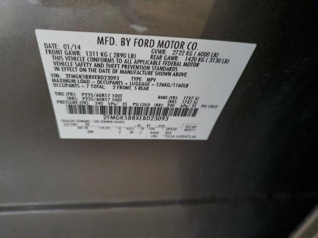 2014 Ford Flex Se VIN: 2FMGK5B8XEBD23093 Lot: 59648174