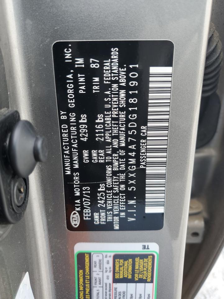 5XXGM4A75DG181901 2013 Kia Optima Lx