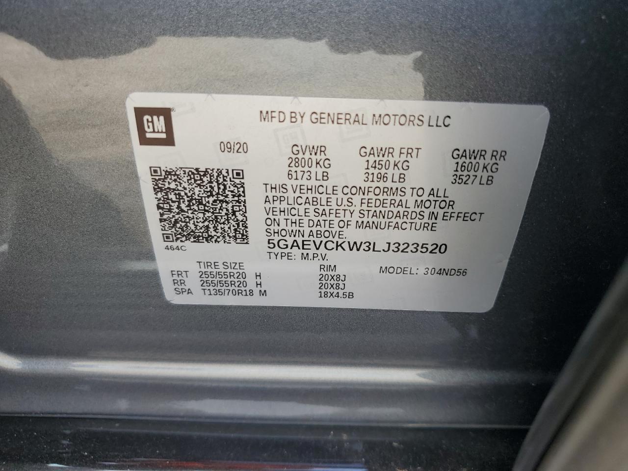 5GAEVCKW3LJ323520 2020 Buick Enclave Avenir