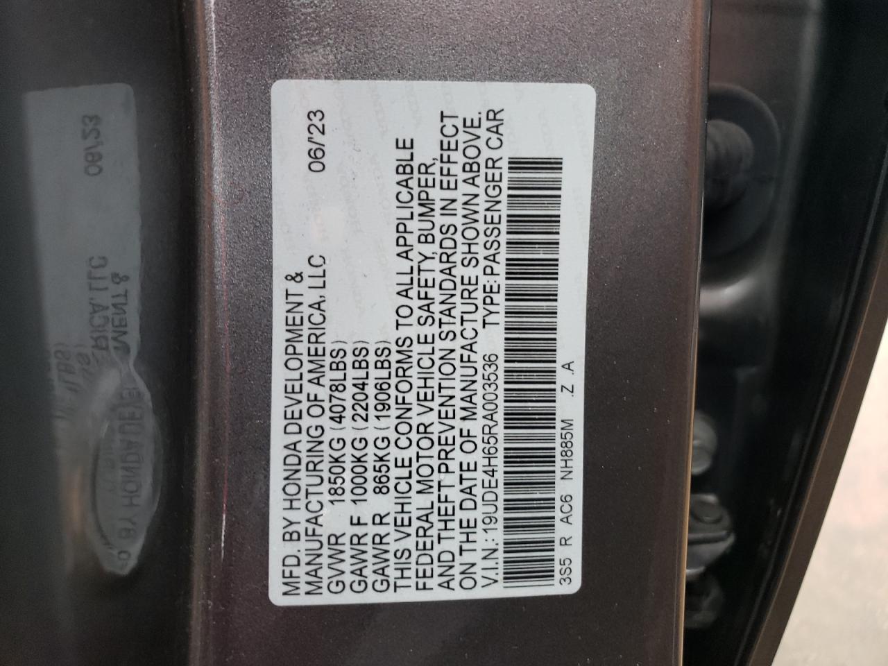 19UDE4H65RA003536 2024 Acura Integra A-Spec Tech