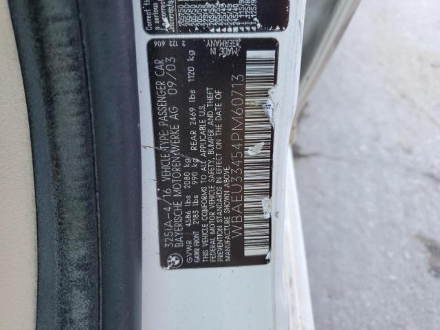 2004 BMW 325 Xi VIN: WBAEU33454PM60713 Lot: 58776884