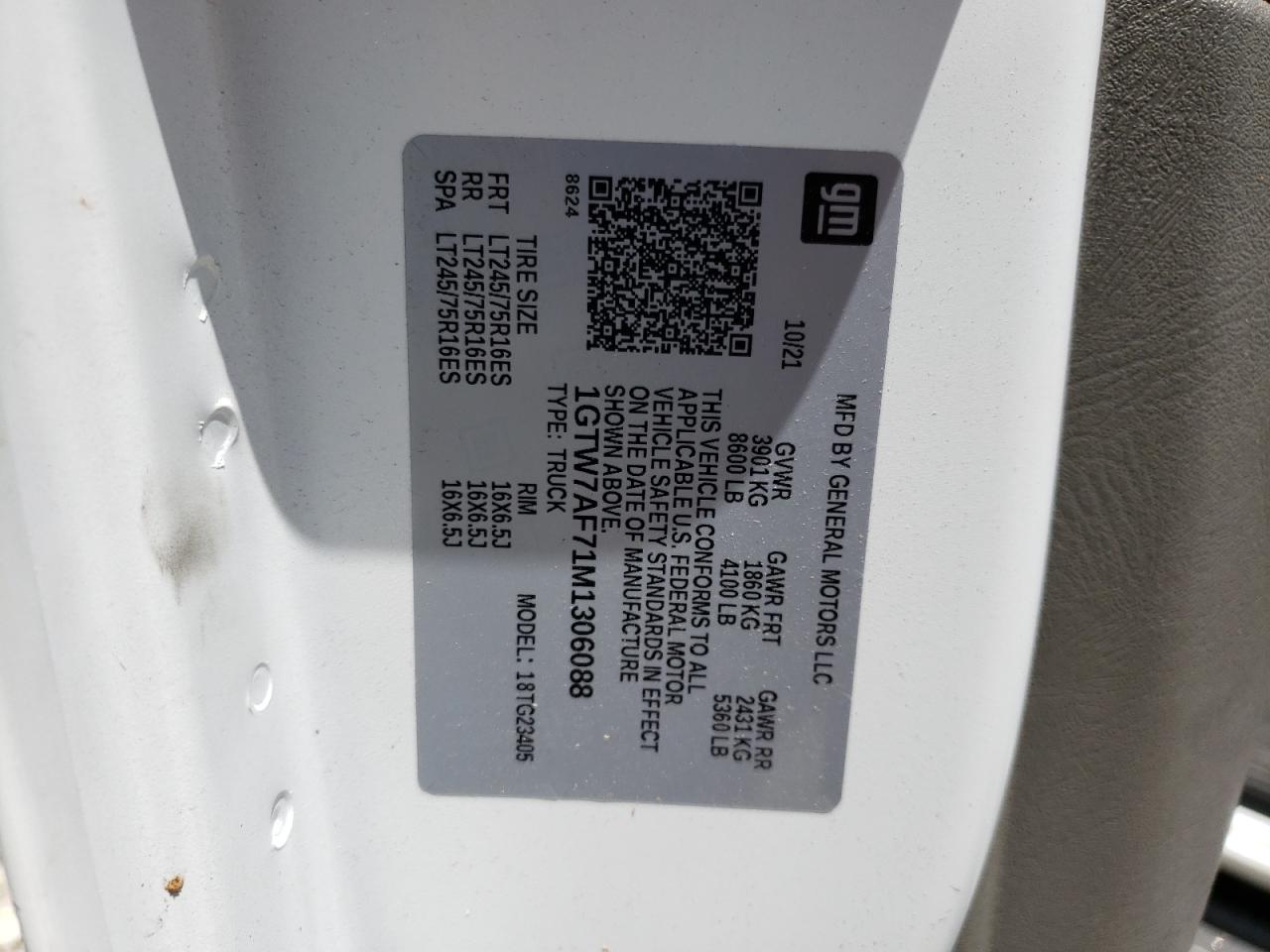 1GTW7AF71M1306088 2021 GMC Savana G2500