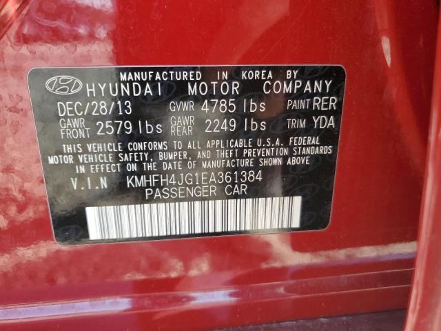 2014 Hyundai Azera Gls VIN: KMHFH4JG1EA361384 Lot: 59946864