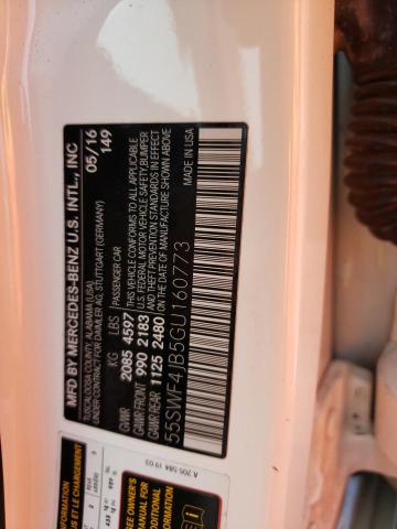 2016 Mercedes-Benz C 300 VIN: 55SWF4JB5GU160773 Lot: 59848734