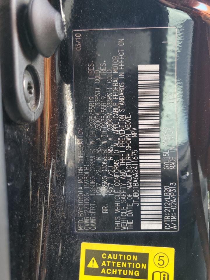 JTJBC1BA6A2411675 2010 Lexus Rx 450