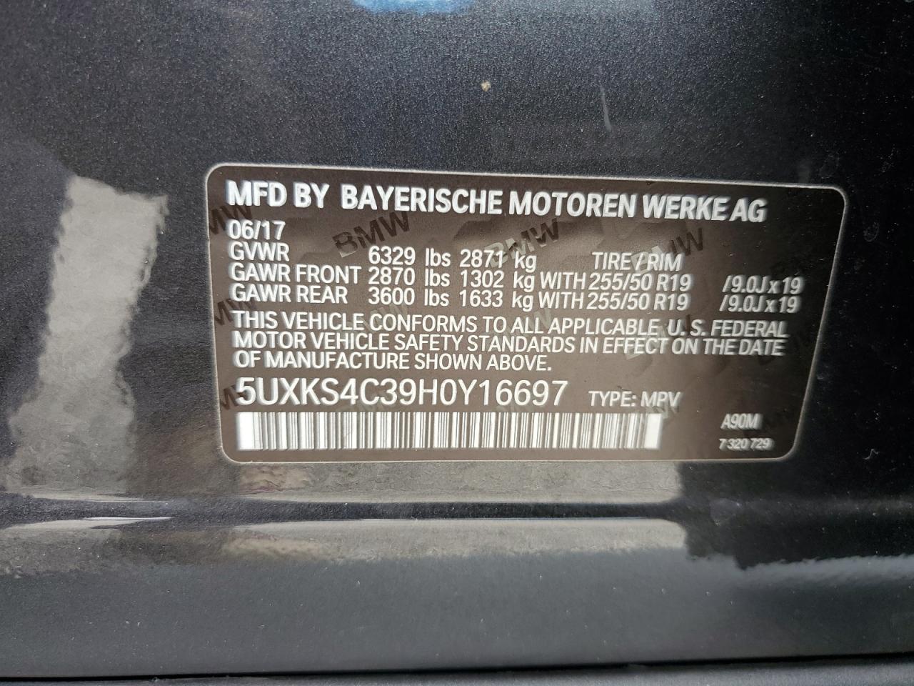 5UXKS4C39H0Y16697 2017 BMW X5 xDrive35D