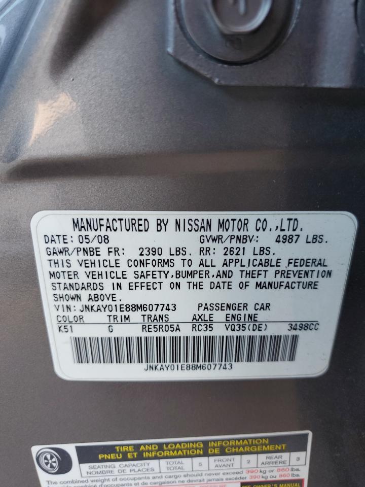 JNKAY01E88M607743 2008 Infiniti M35 Base