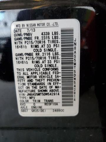 VIN JN8AS5MT5DW542914 2013 Nissan Rogue, S no.13