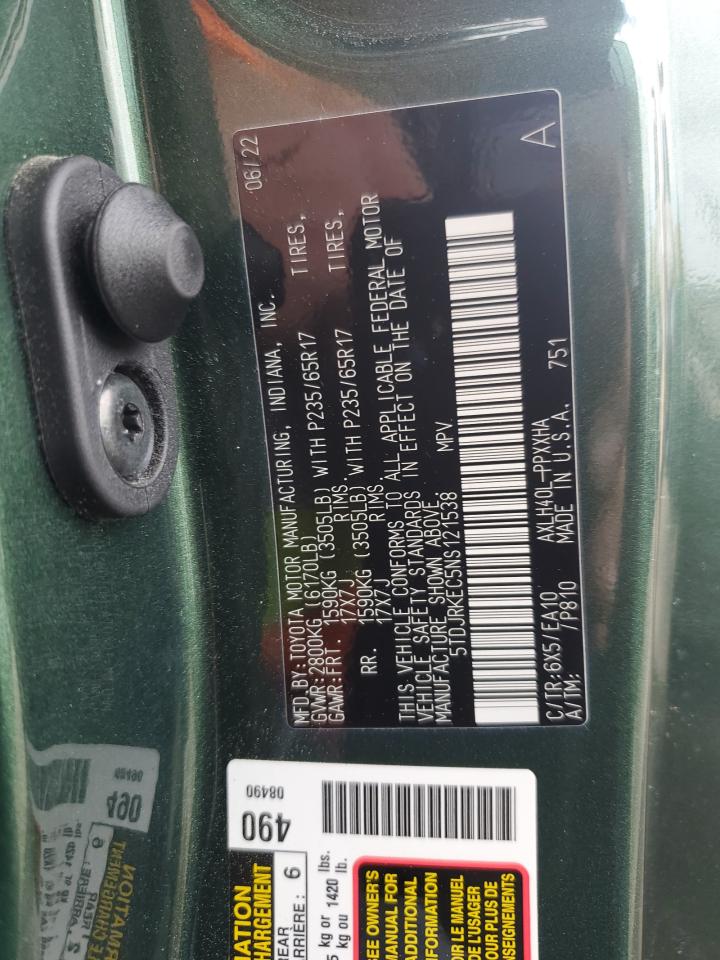 5TDJRKEC5NS121538 TOYOTA All Models 2022