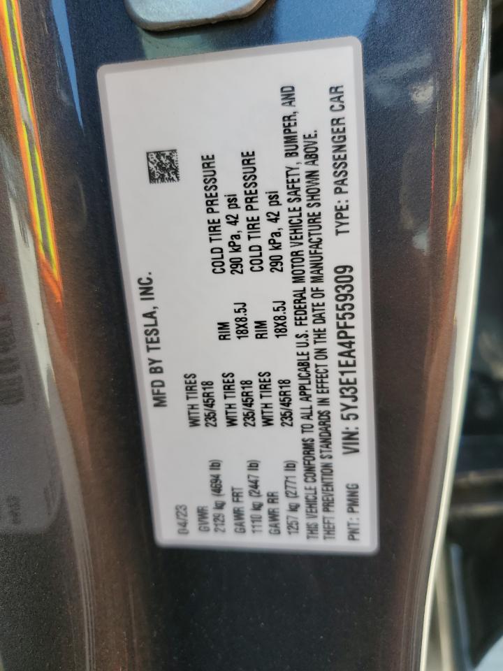 5YJ3E1EA4PF559309 2023 Tesla Model 3