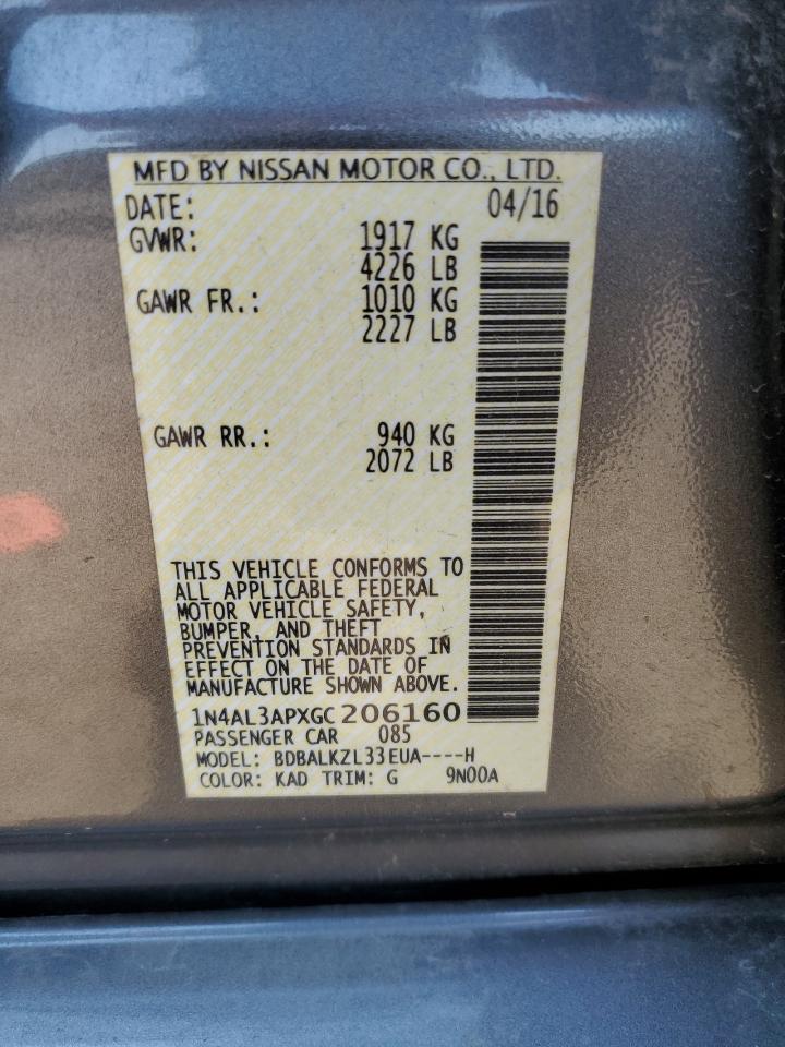 1N4AL3APXGC206160 NISSAN ALTIMA 2016