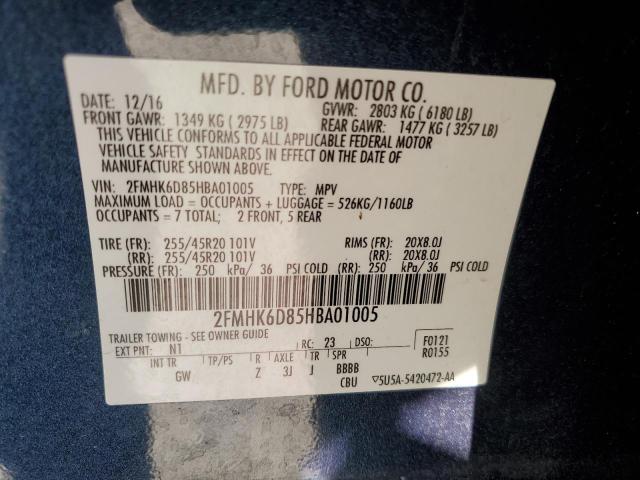 2017 Ford Flex Limited VIN: 2FMHK6D85HBA01005 Lot: 58667654