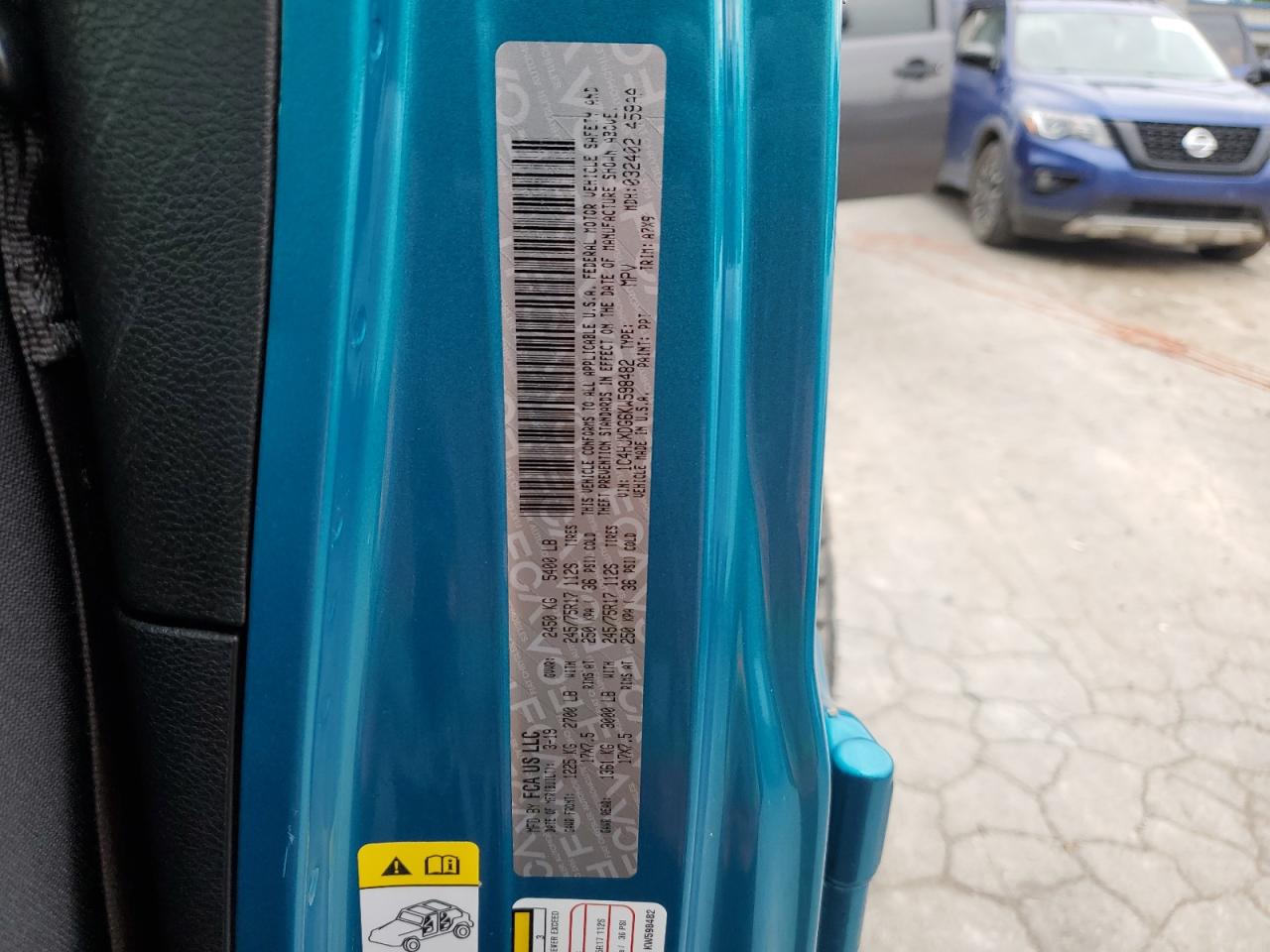 1C4HJXDG6KW598482 2019 Jeep Wrangler Unlimited Sport