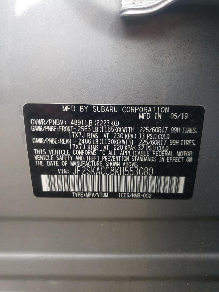 JF2SKACC8KH553080 2019 Subaru Forester