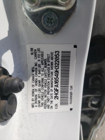 2009 Honda Civic Lx VIN: 2HGFA16549H322053 Lot: 56848384