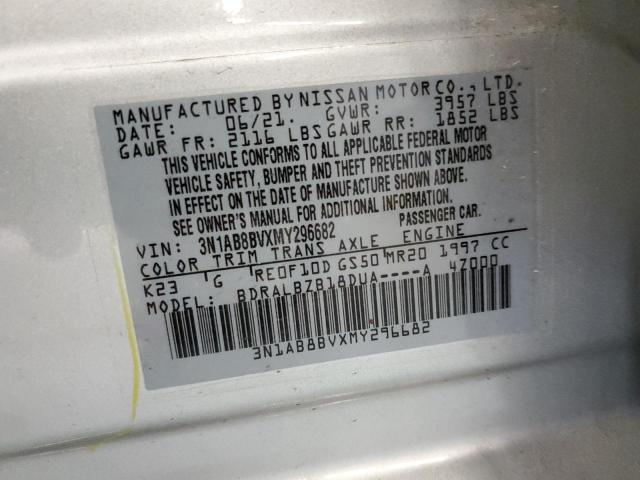 2021 Nissan Sentra S VIN: 3N1AB8BVXMY296682 Lot: 59682774