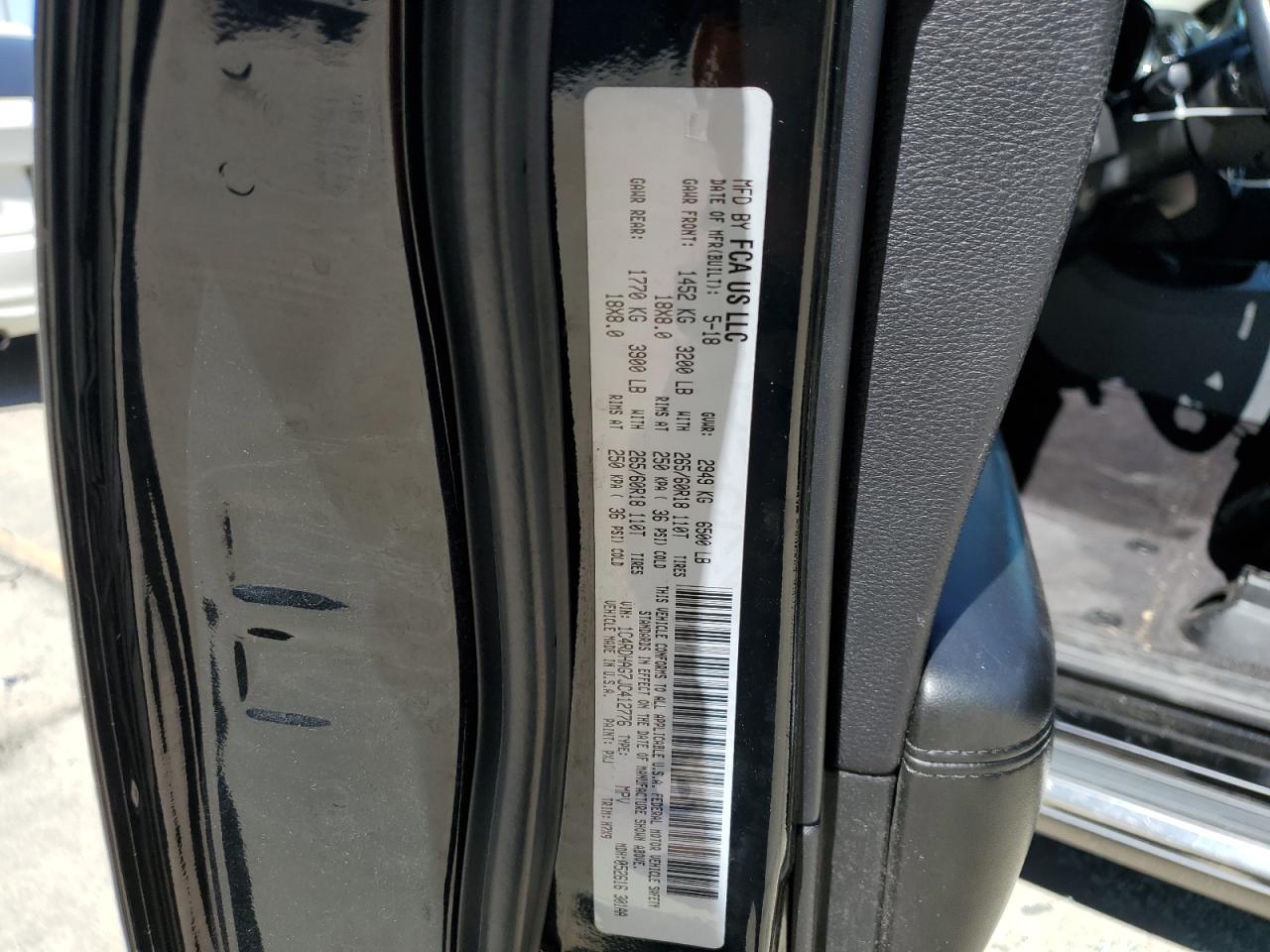 1C4RDHAG7JC412776 2018 Dodge Durango Sxt