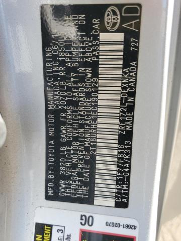 2014 Toyota Corolla L VIN: 2T1BURHE1EC190129 Lot: 59839804