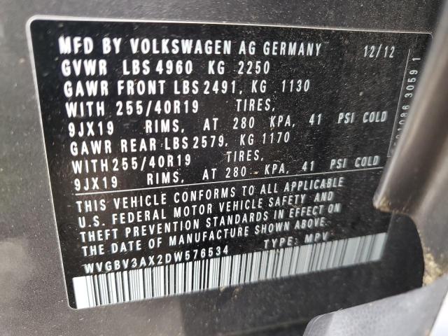2013 Volkswagen Tiguan S VIN: WVGBV3AX2DW576534 Lot: 58234114