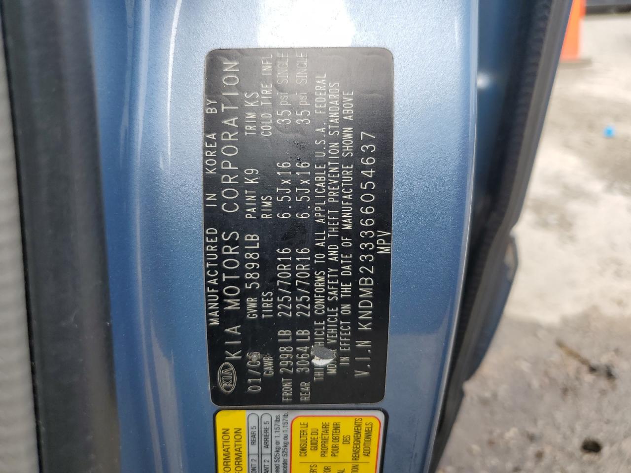 KNDMB233366054637 2006 Kia Sedona Ex