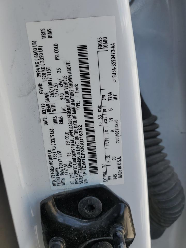 1FTEW1EPXKKD16352 2019 Ford F150 Supercrew