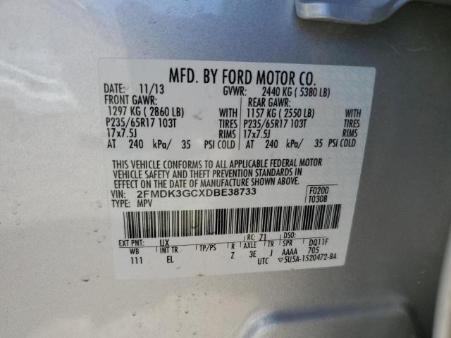 2013 Ford Edge Se VIN: 2FMDK3GCXDBE38733 Lot: 57657004