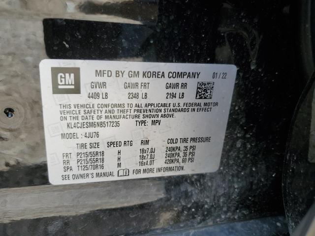 2022 Buick Encore Preferred VIN: KL4CJESM6NB517235 Lot: 58742464