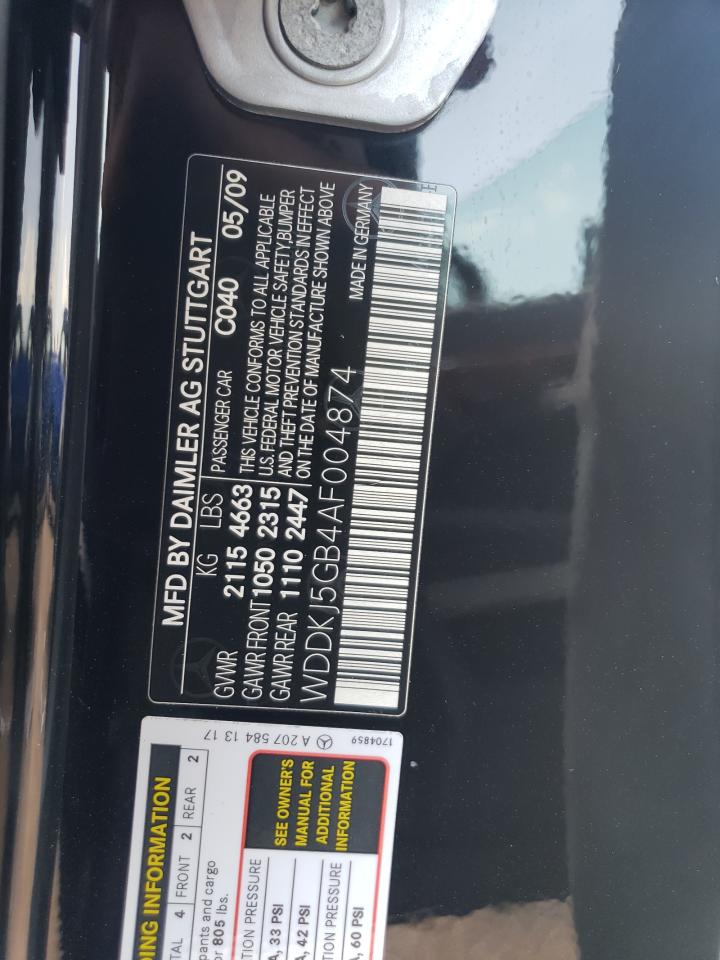 WDDKJ5GB4AF004874 2010 Mercedes-Benz E 350