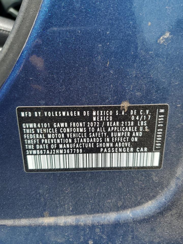 3VWB67AJ2HM367799 2017 Volkswagen Jetta Se