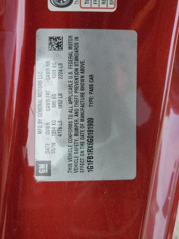 2016 CHEVROLET CAMARO LT - 1G1FB1RX6G0181909